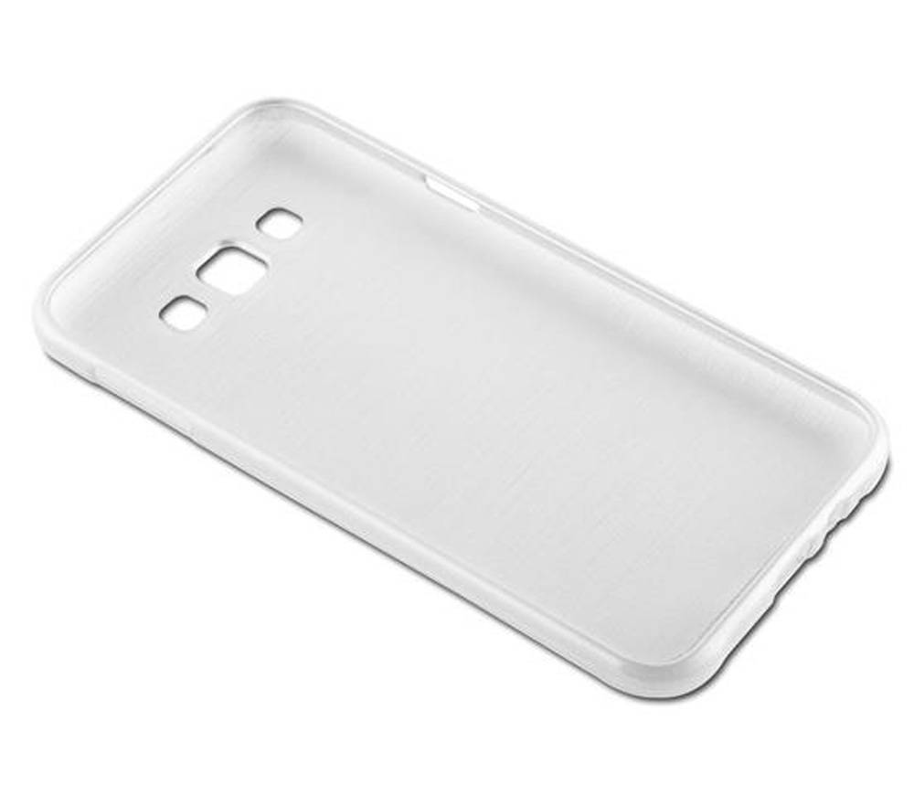 Cadorabo Hülle für Samsung Galaxy E7 Schutz Hülle in Silber Schutzhülle TPU Silikon Etui Case Cover