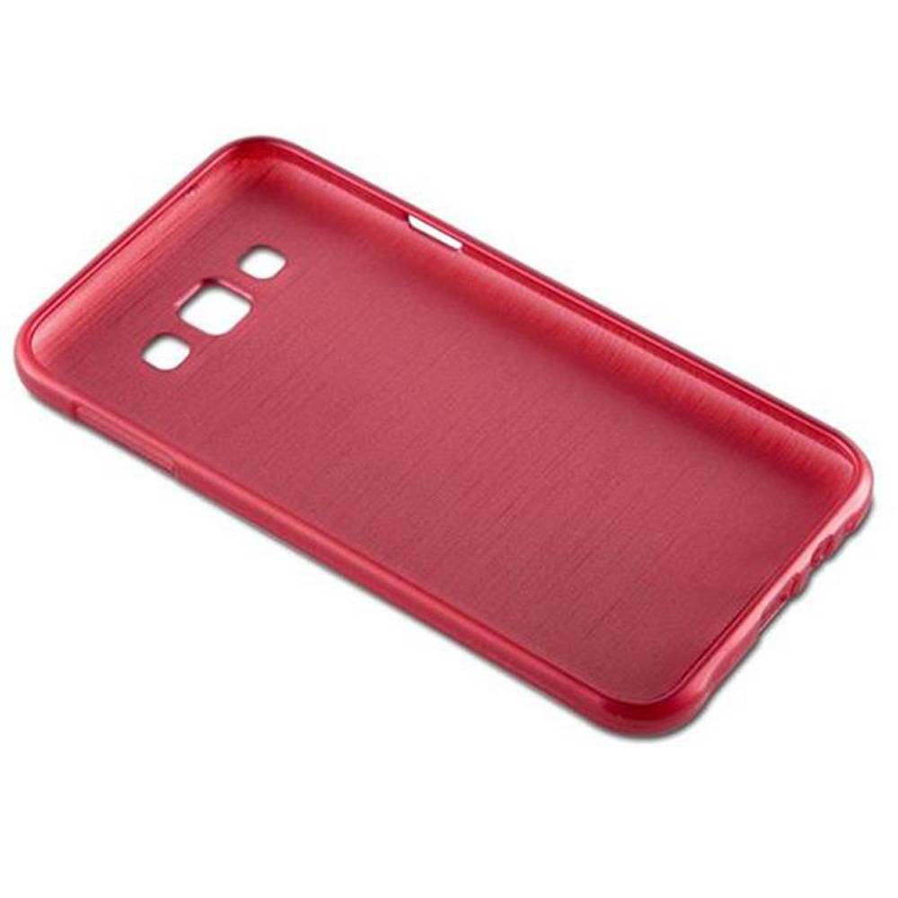 Cadorabo Hülle für Samsung Galaxy E7 Schutz Hülle in Rot Schutzhülle TPU Silikon Etui Case Cover