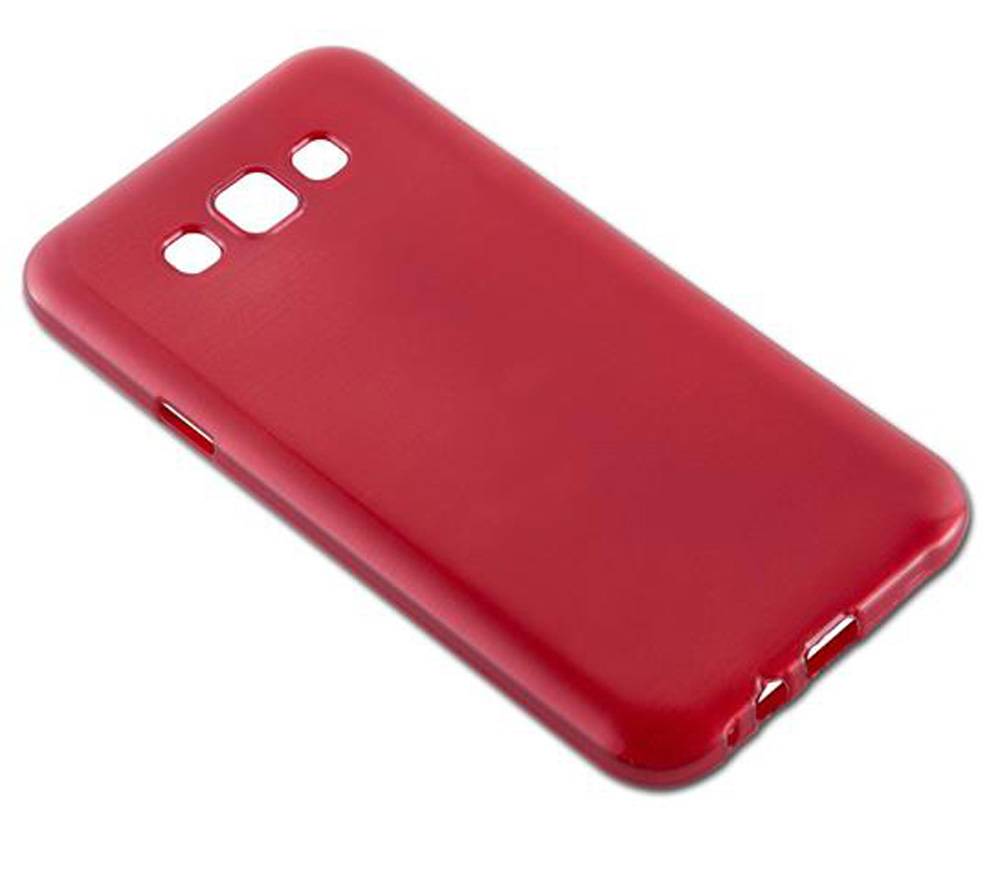 Cadorabo Hülle für Samsung Galaxy E7 Schutz Hülle in Rot Schutzhülle TPU Silikon Etui Case Cover