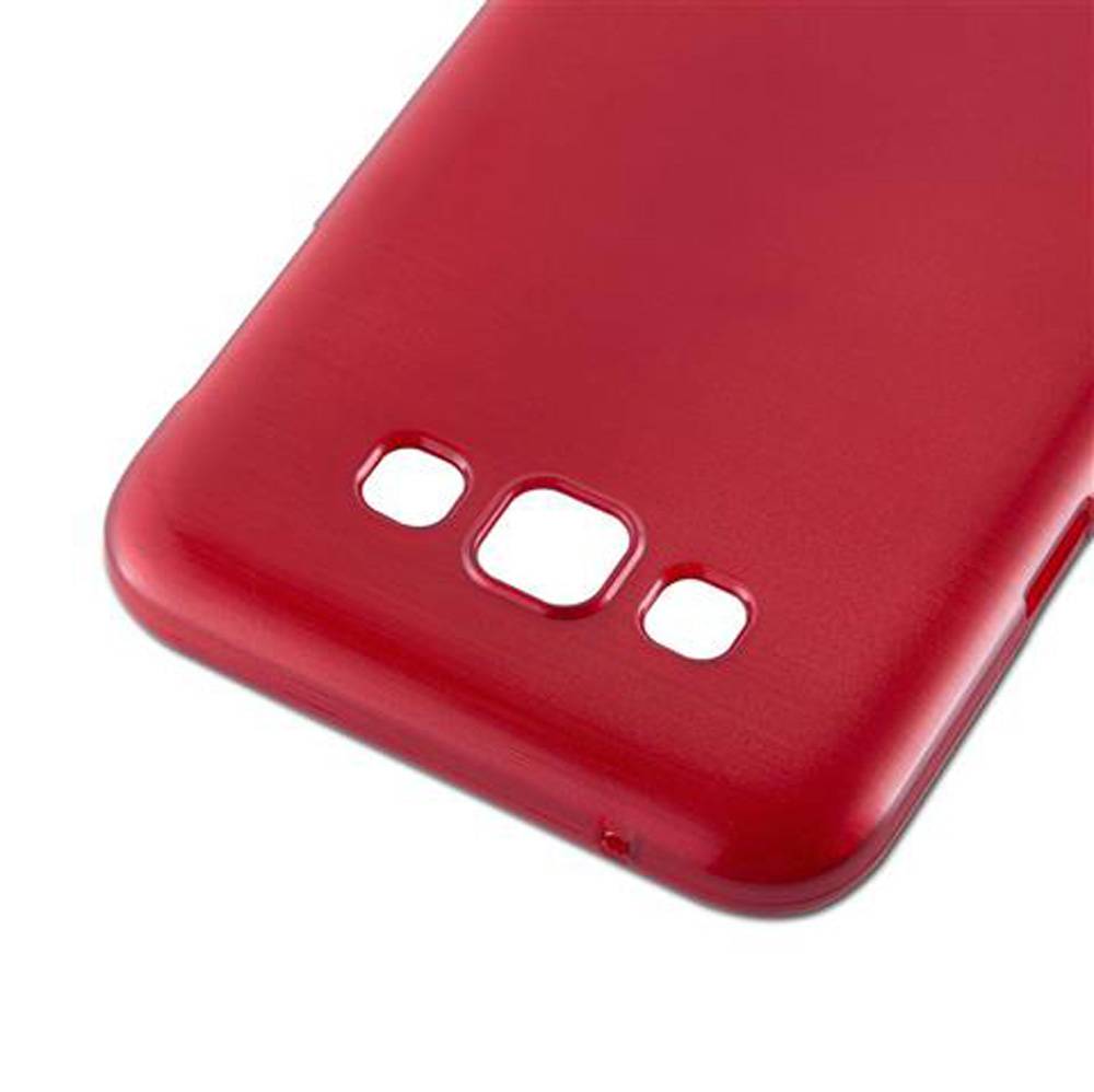 Cadorabo Hülle für Samsung Galaxy E7 Schutz Hülle in Rot Schutzhülle TPU Silikon Etui Case Cover