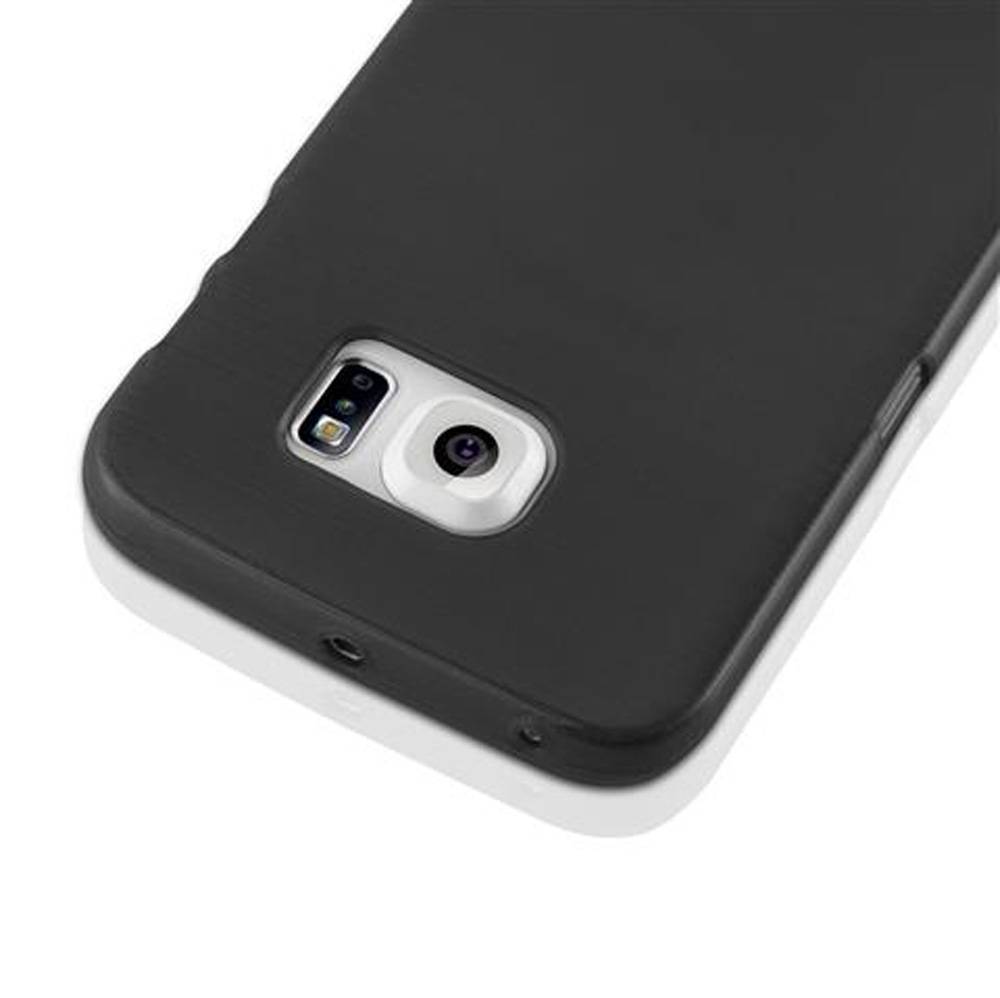 Cadorabo Hülle für Samsung Galaxy S6 EDGE Schutz Hülle in Schwarz Schutzhülle TPU Silikon Etui Case Cover