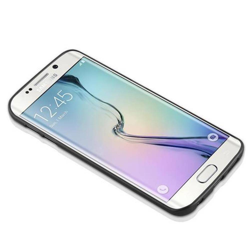 Cadorabo Hülle für Samsung Galaxy S6 EDGE Schutz Hülle in Schwarz Schutzhülle TPU Silikon Etui Case Cover