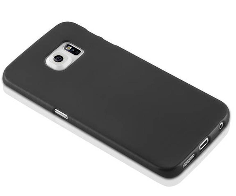 Cadorabo Hülle für Samsung Galaxy S6 EDGE Schutz Hülle in Schwarz Schutzhülle TPU Silikon Etui Case Cover