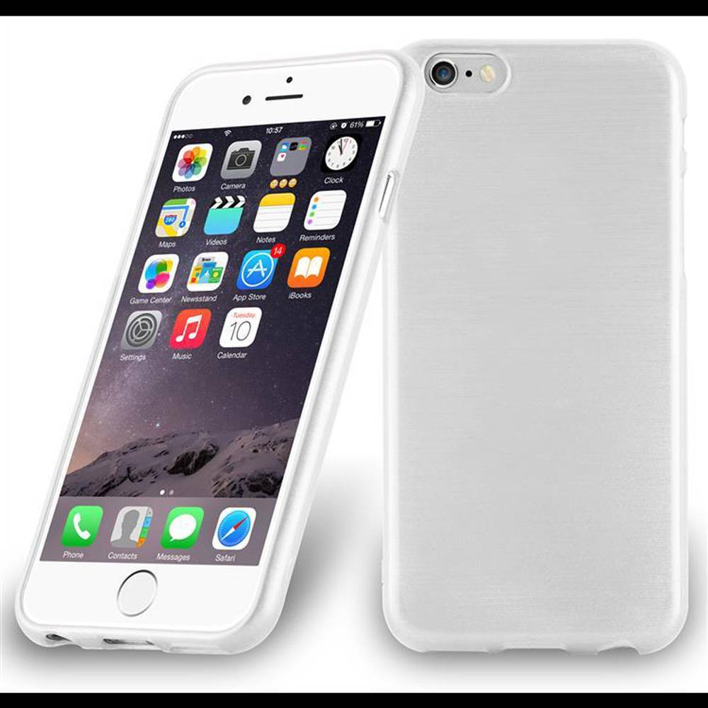 Cadorabo Hülle für Apple iPhone 6 PLUS / 6S PLUS Schutz Hülle in Silber Schutzhülle TPU Silikon Etui Case Cover