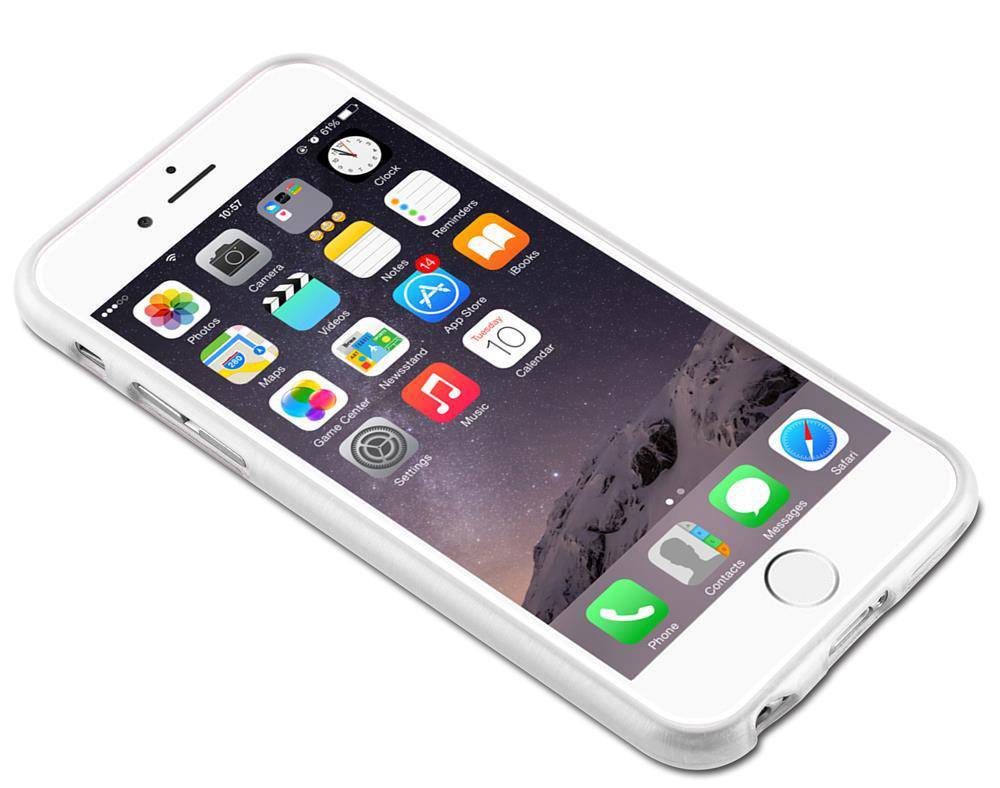 Cadorabo Hülle für Apple iPhone 6 PLUS / 6S PLUS Schutz Hülle in Silber Schutzhülle TPU Silikon Etui Case Cover