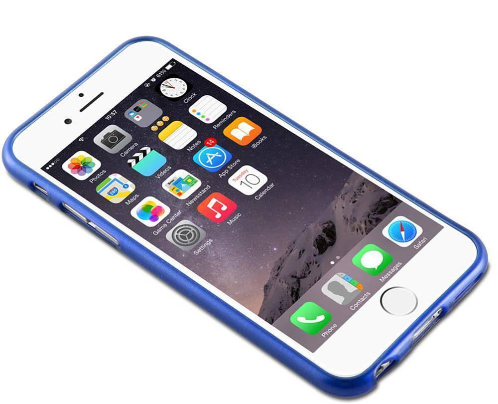 Cadorabo Hülle für Apple iPhone 6 PLUS / 6S PLUS Schutz Hülle in Blau Schutzhülle TPU Silikon Etui Case Cover