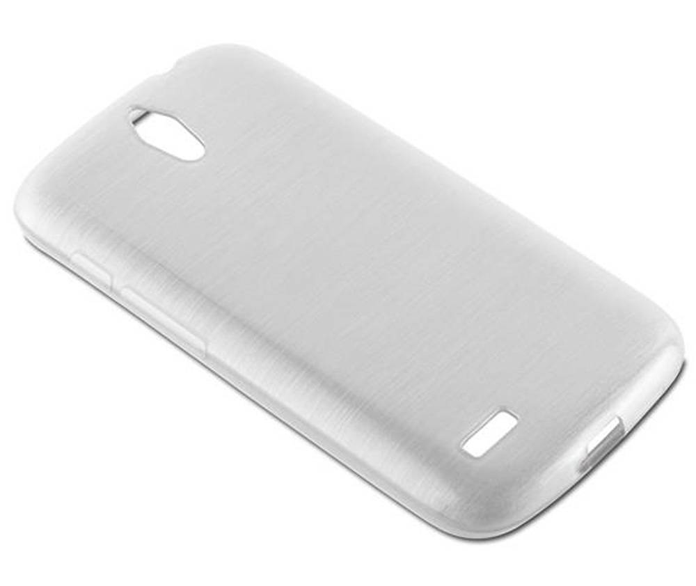 Cadorabo Hülle für Huawei ASCEND G610 Schutz Hülle in Silber Schutzhülle TPU Silikon Etui Case Cover