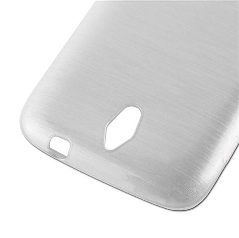 Cadorabo Hülle für Huawei ASCEND G610 Schutz Hülle in Silber Schutzhülle TPU Silikon Etui Case Cover