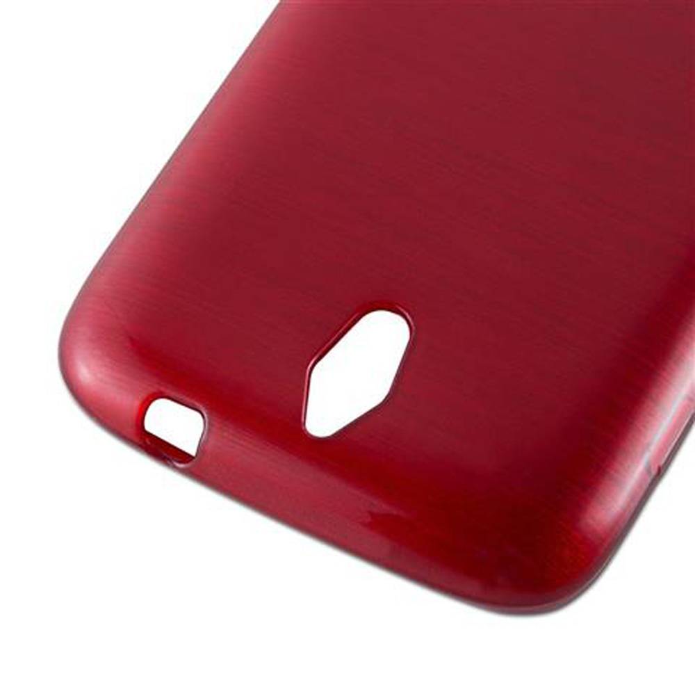 Cadorabo Hülle für Huawei ASCEND G610 Schutz Hülle in Rot Schutzhülle TPU Silikon Etui Case Cover