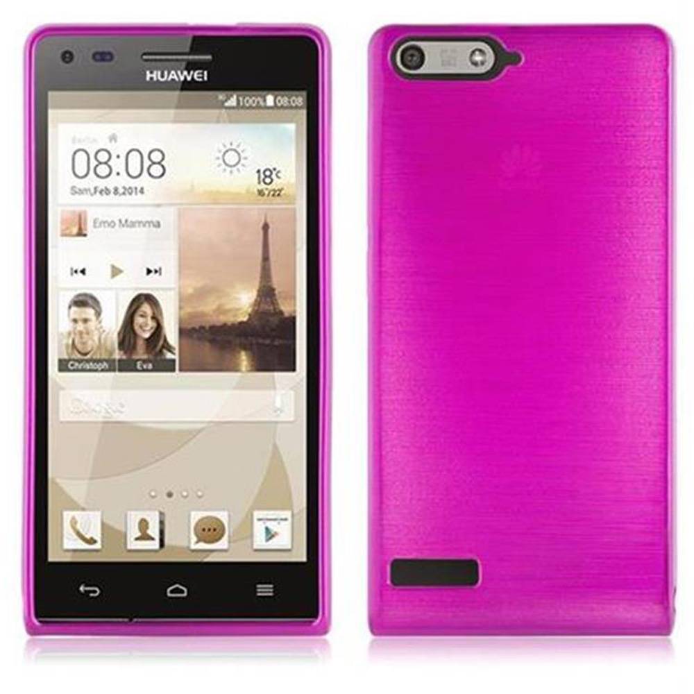 Cadorabo Hülle für Huawei ASCEND P7 MINI Schutz Hülle in Rosa Schutzhülle TPU Silikon Etui Case Cover