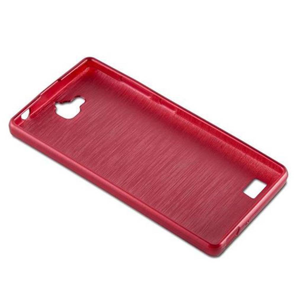Cadorabo Hülle für Honor 3C Schutz Hülle in Rot Schutzhülle TPU Silikon Etui Case Cover
