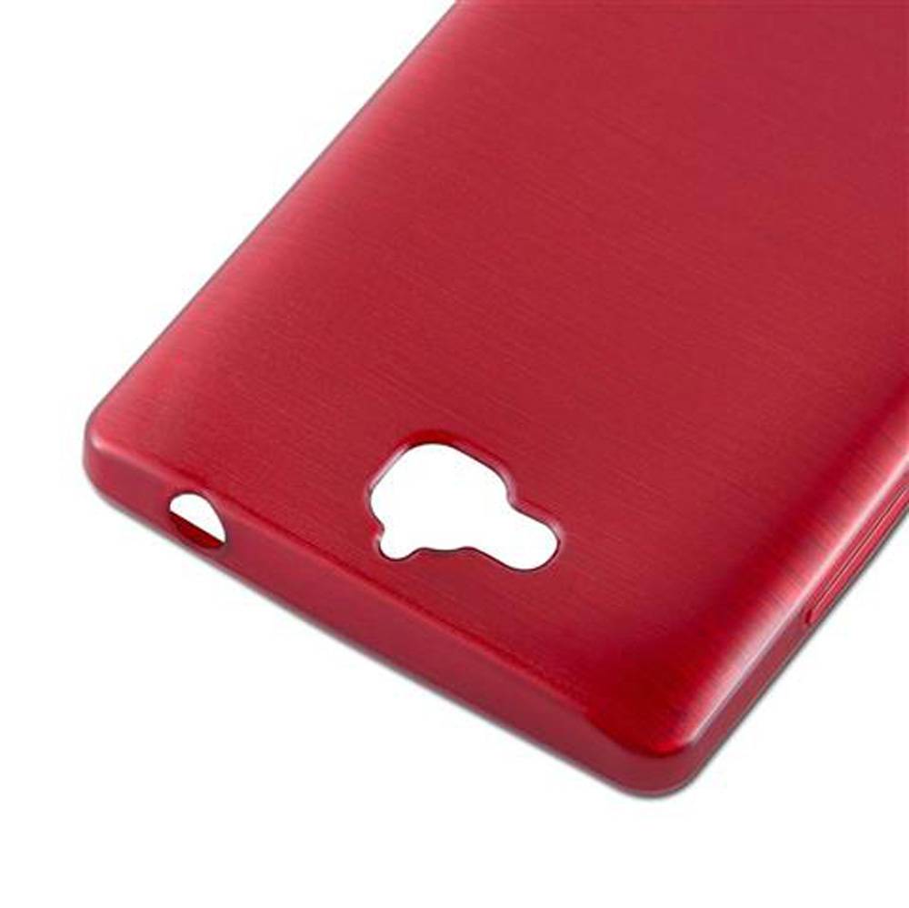 Cadorabo Hülle für Honor 3C Schutz Hülle in Rot Schutzhülle TPU Silikon Etui Case Cover