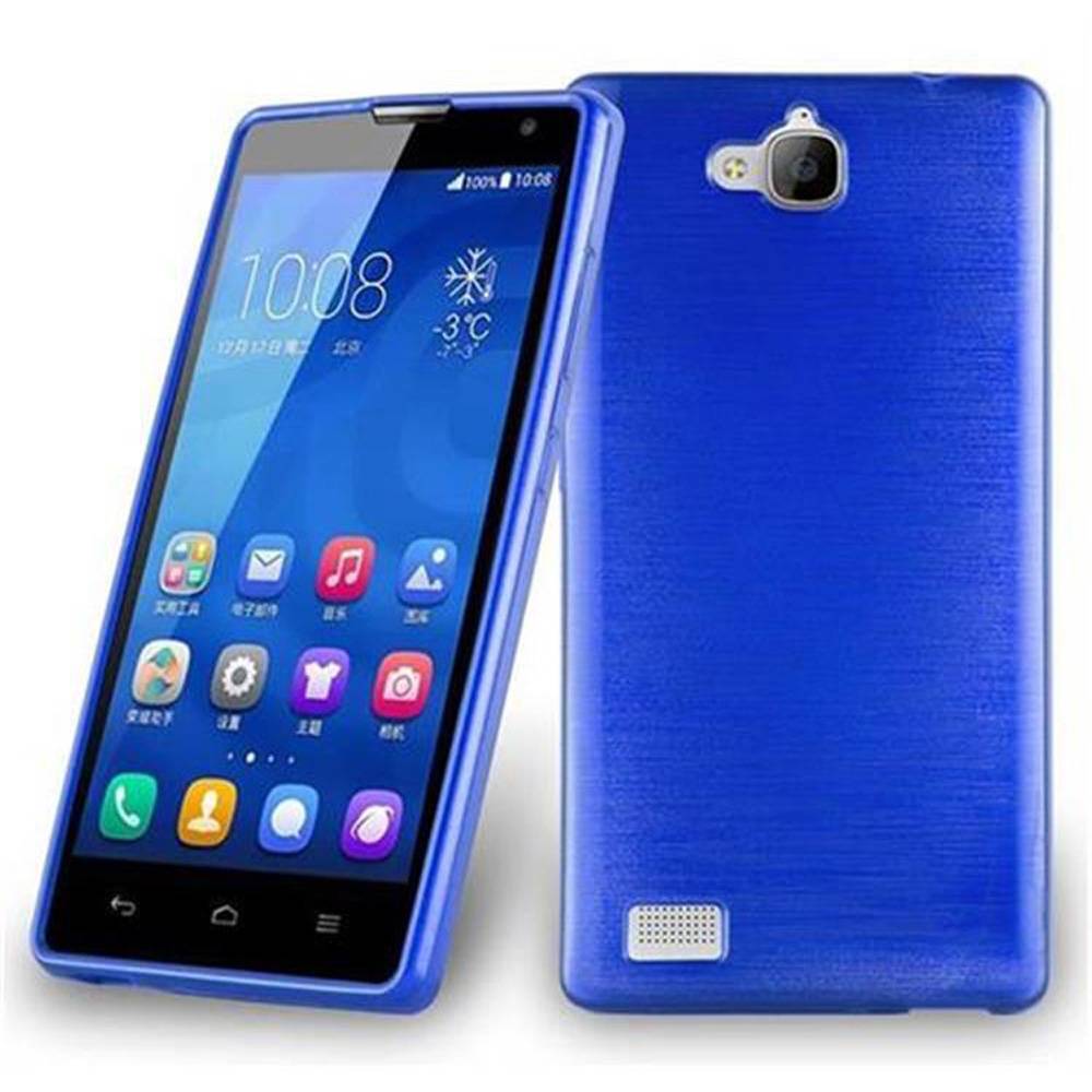 Cadorabo Hülle für Honor 3C Schutz Hülle in Blau Schutzhülle TPU Silikon Etui Case Cover