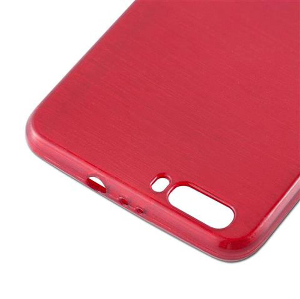 Cadorabo Hülle für Honor 6 PLUS Schutz Hülle in Rot Schutzhülle TPU Silikon Etui Case Cover