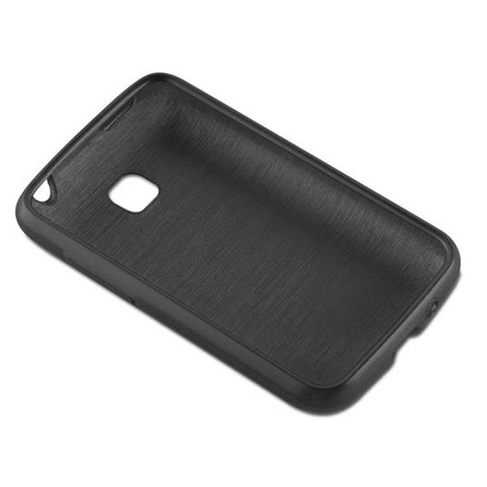 Cadorabo Hülle für LG L3 II (2. SIM) Schutz Hülle in Schwarz Schutzhülle TPU Silikon Etui Case Cover