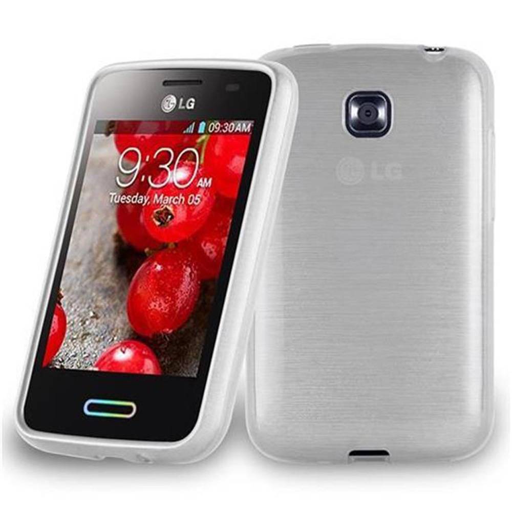 Cadorabo Hülle für LG L3 II (2. SIM) Schutz Hülle in Silber Schutzhülle TPU Silikon Etui Case Cover