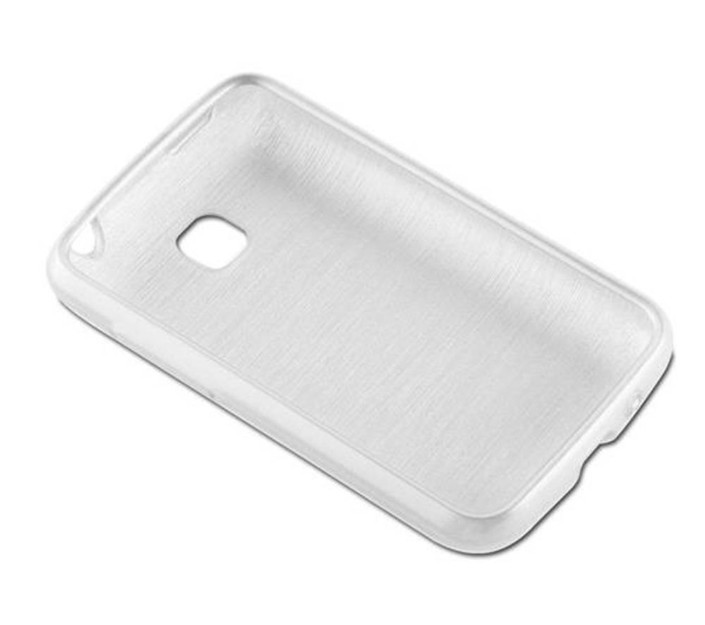 Cadorabo Hülle für LG L3 II (2. SIM) Schutz Hülle in Silber Schutzhülle TPU Silikon Etui Case Cover