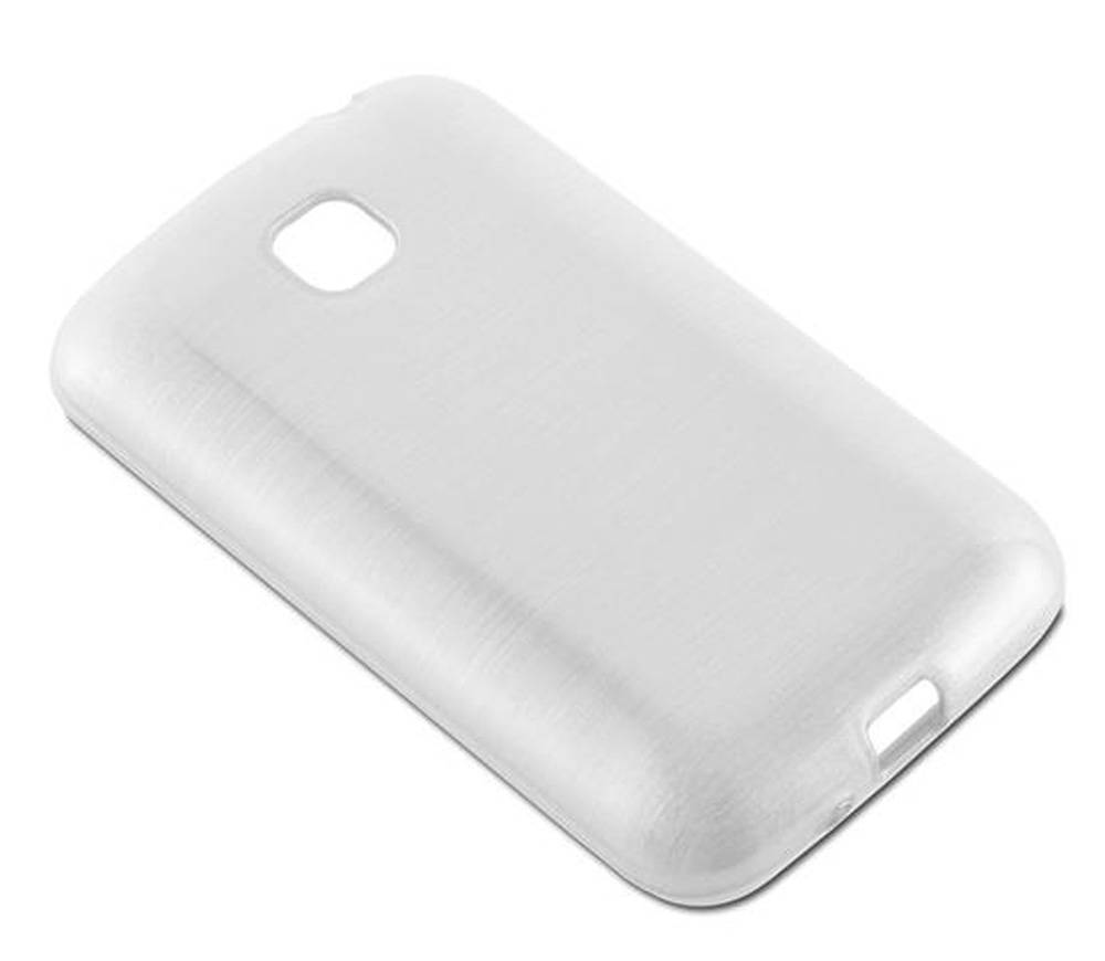 Cadorabo Hülle für LG L3 II (2. SIM) Schutz Hülle in Silber Schutzhülle TPU Silikon Etui Case Cover