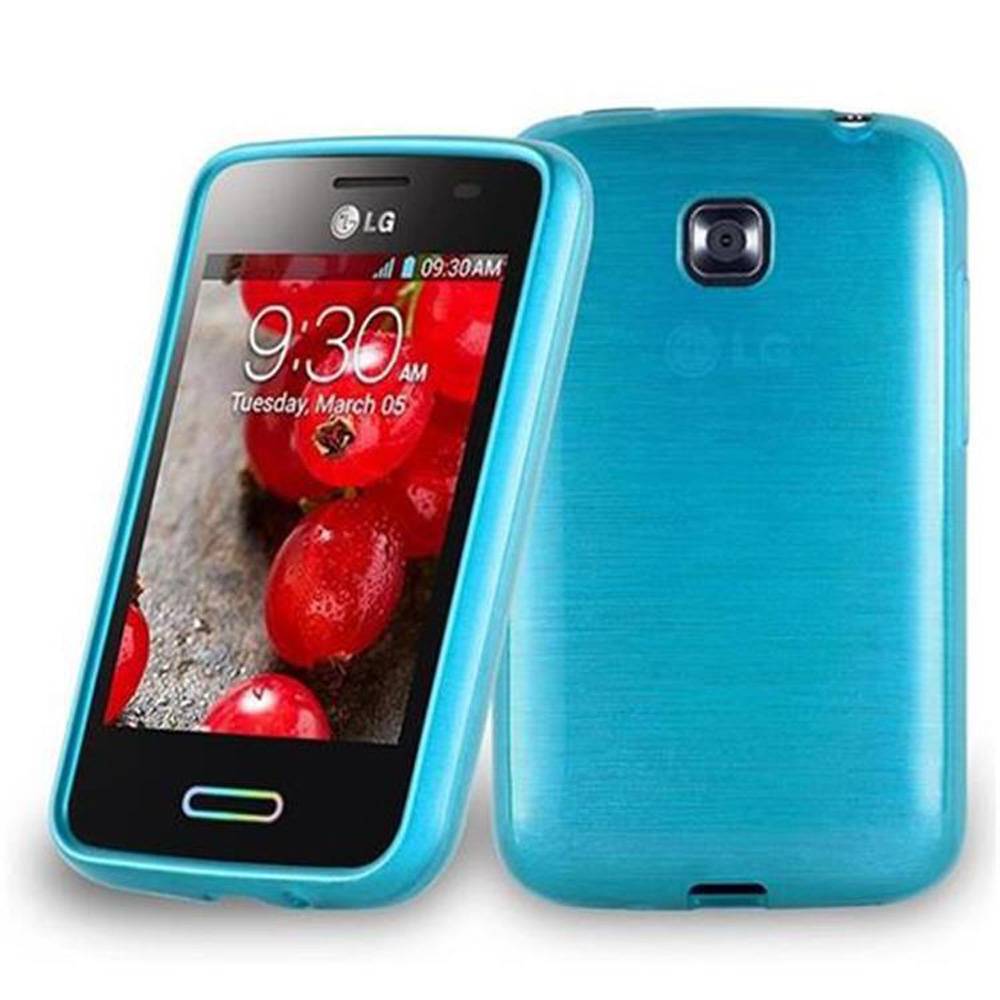 Cadorabo Hülle für LG L3 II (2. SIM) Schutz Hülle in Türkis Schutzhülle TPU Silikon Etui Case Cover
