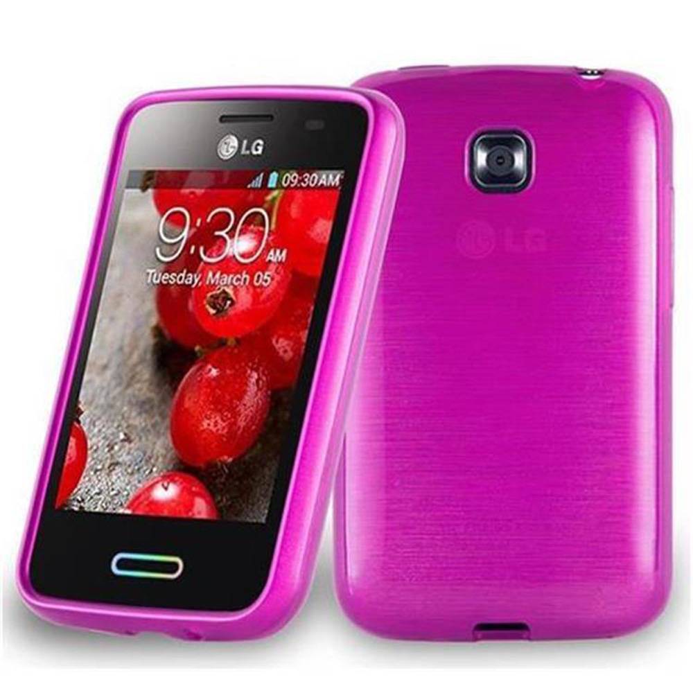 Cadorabo Hülle für LG L3 II (2. SIM) Schutz Hülle in Rosa Schutzhülle TPU Silikon Etui Case Cover