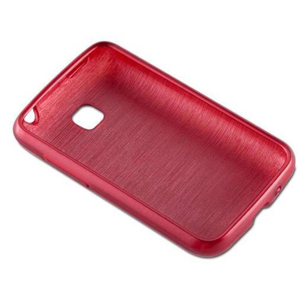 Cadorabo Hülle für LG L3 II (2. SIM) Schutz Hülle in Rot Schutzhülle TPU Silikon Etui Case Cover
