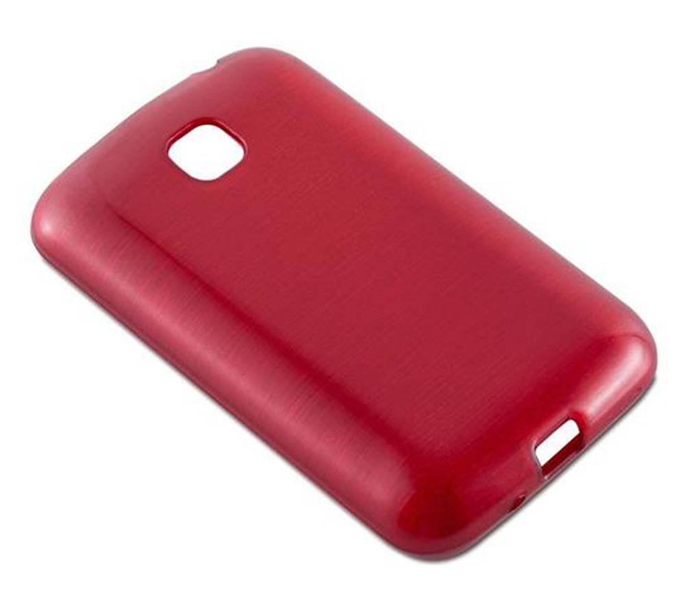 Cadorabo Hülle für LG L3 II (2. SIM) Schutz Hülle in Rot Schutzhülle TPU Silikon Etui Case Cover