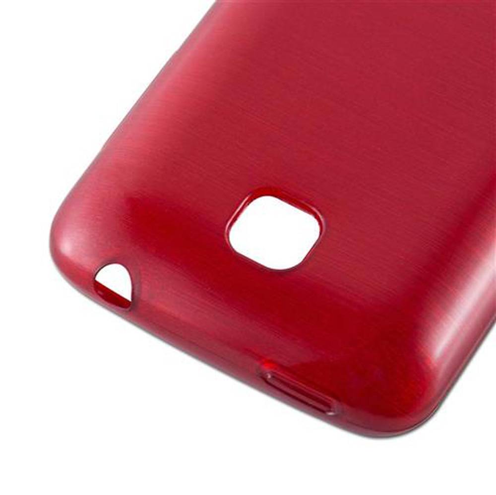 Cadorabo Hülle für LG L3 II (2. SIM) Schutz Hülle in Rot Schutzhülle TPU Silikon Etui Case Cover