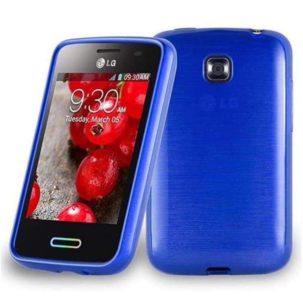 Cadorabo Hülle für LG L3 II (2. SIM) Schutz Hülle in Blau Schutzhülle TPU Silikon Etui Case Cover