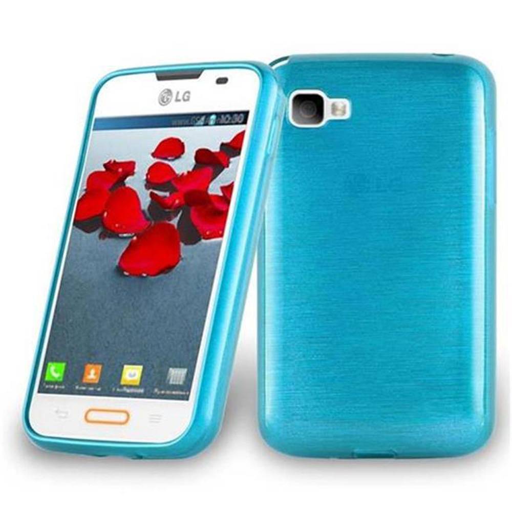 Cadorabo Hülle für LG L4 II Schutz Hülle in Türkis Schutzhülle TPU Silikon Etui Case Cover