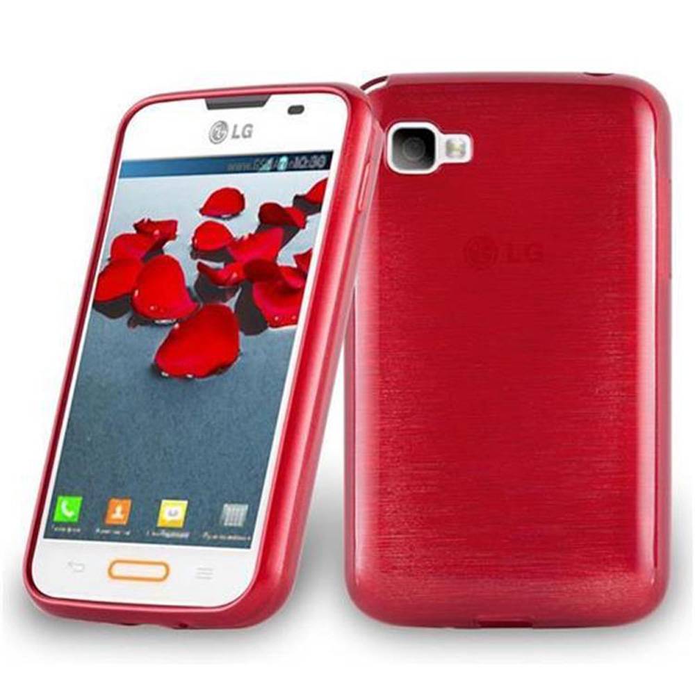 Cadorabo Hülle für LG L4 II Schutz Hülle in Rot Schutzhülle TPU Silikon Etui Case Cover