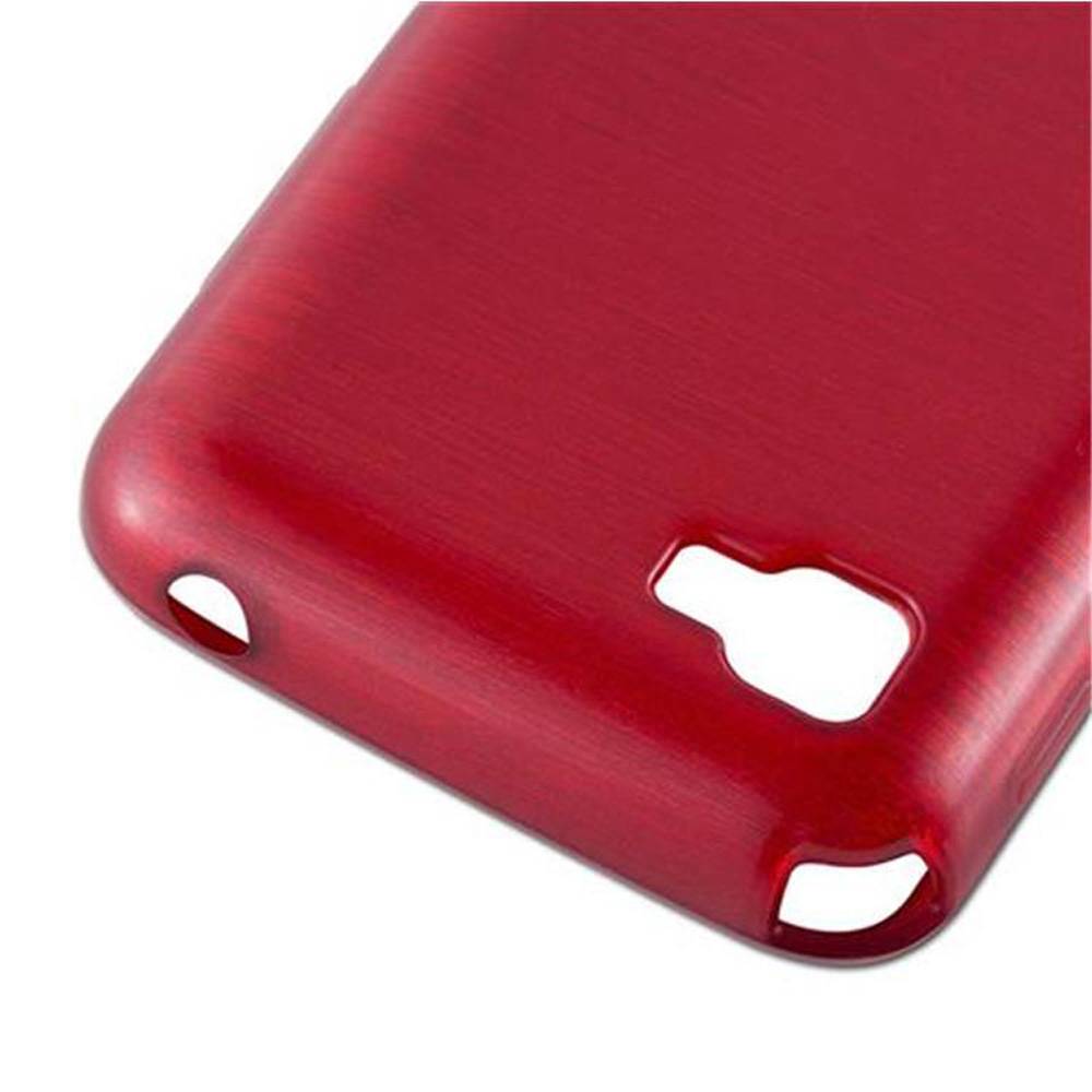 Cadorabo Hülle für LG L4 II Schutz Hülle in Rot Schutzhülle TPU Silikon Etui Case Cover
