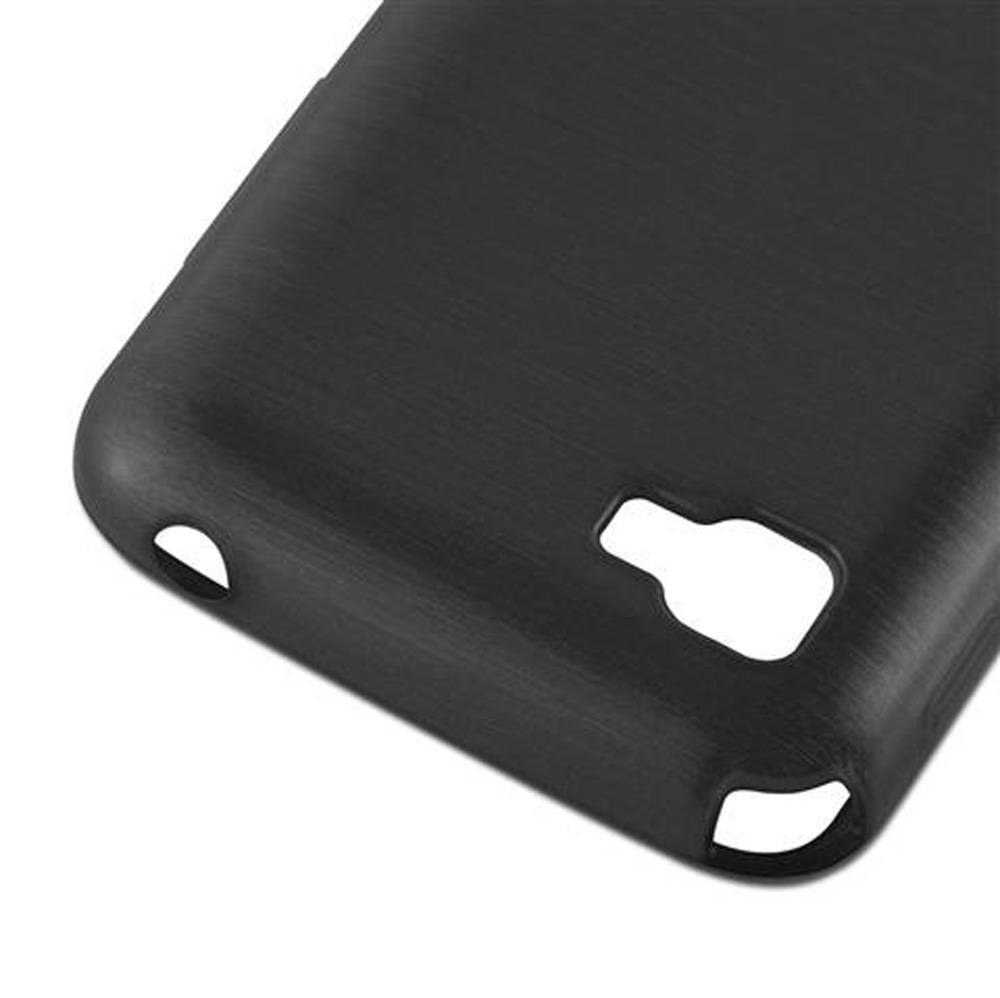 Cadorabo Hülle für LG L4 II Schutz Hülle in Schwarz Schutzhülle TPU Silikon Etui Case Cover