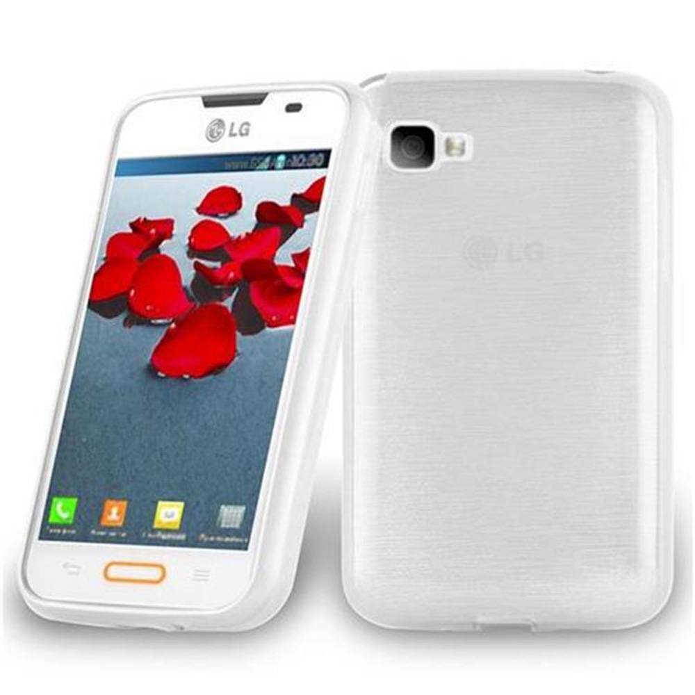 Cadorabo Hülle für LG L4 II Schutz Hülle in Silber Schutzhülle TPU Silikon Etui Case Cover