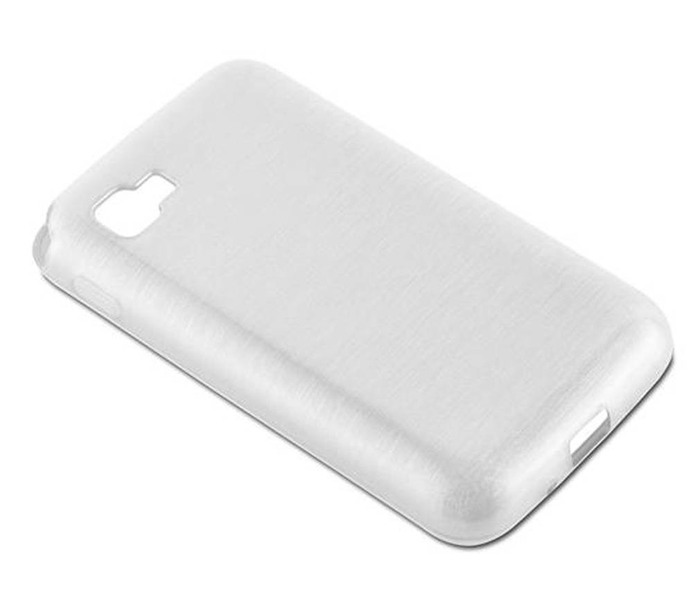 Cadorabo Hülle für LG L4 II Schutz Hülle in Silber Schutzhülle TPU Silikon Etui Case Cover