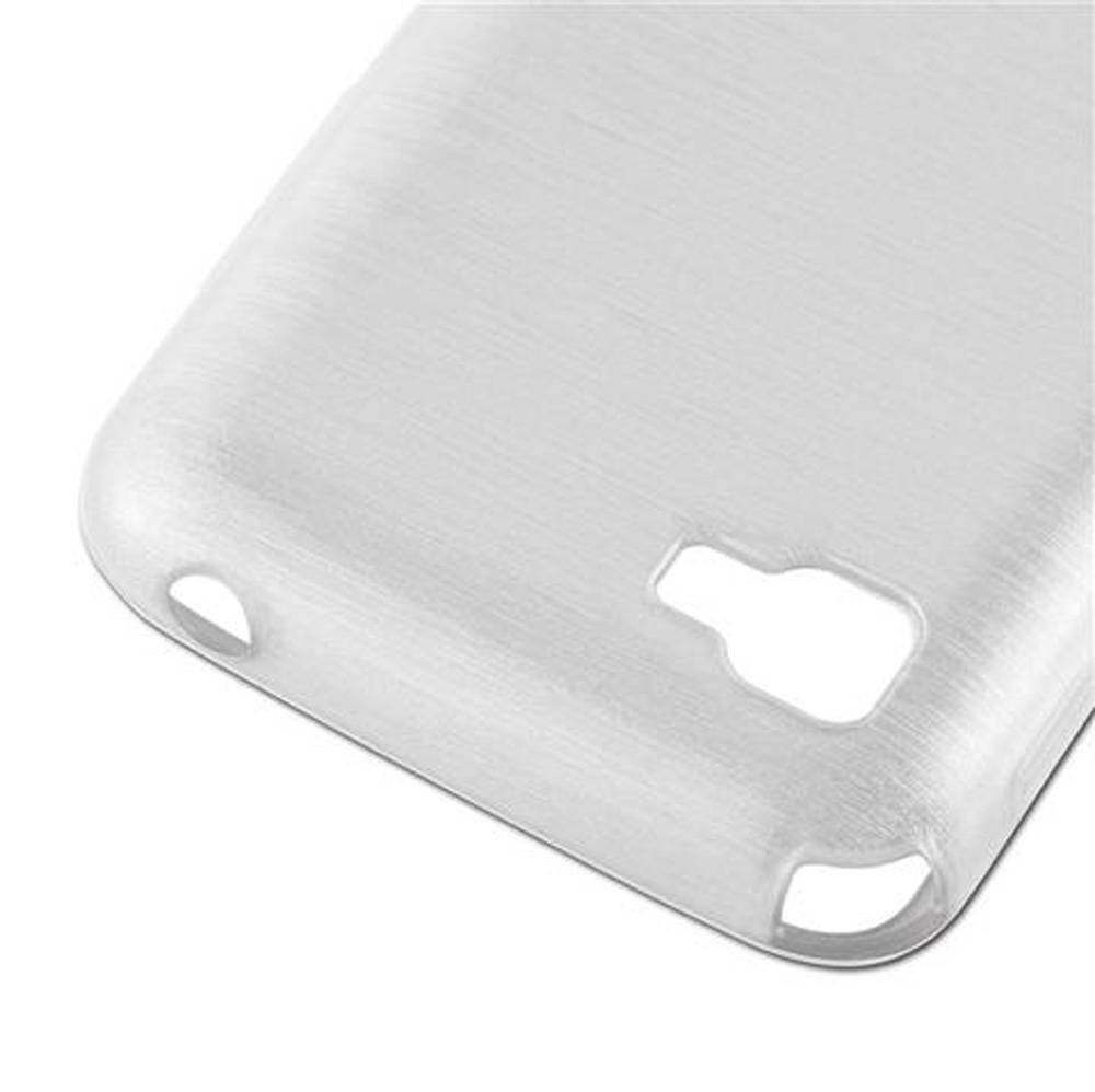 Cadorabo Hülle für LG L4 II Schutz Hülle in Silber Schutzhülle TPU Silikon Etui Case Cover