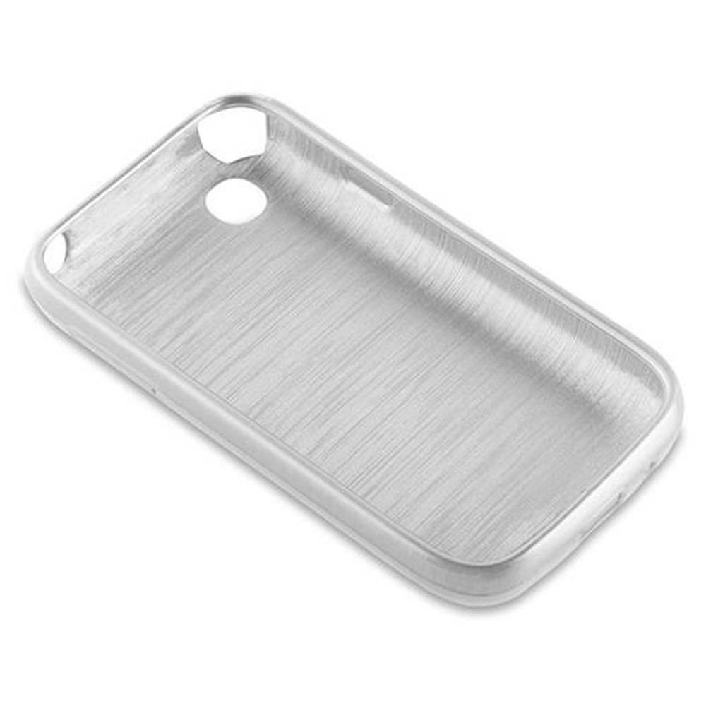 Cadorabo Hülle für LG L40 Schutz Hülle in Silber Schutzhülle TPU Silikon Etui Case Cover