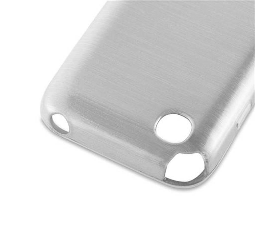 Cadorabo Hülle für LG L40 Schutz Hülle in Silber Schutzhülle TPU Silikon Etui Case Cover