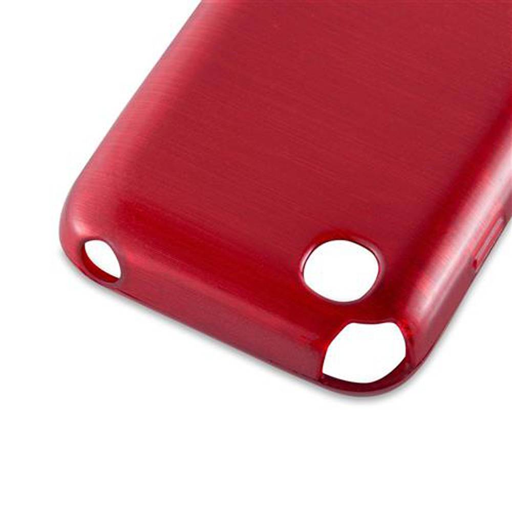 Cadorabo Hülle für LG L40 Schutz Hülle in Rot Schutzhülle TPU Silikon Etui Case Cover