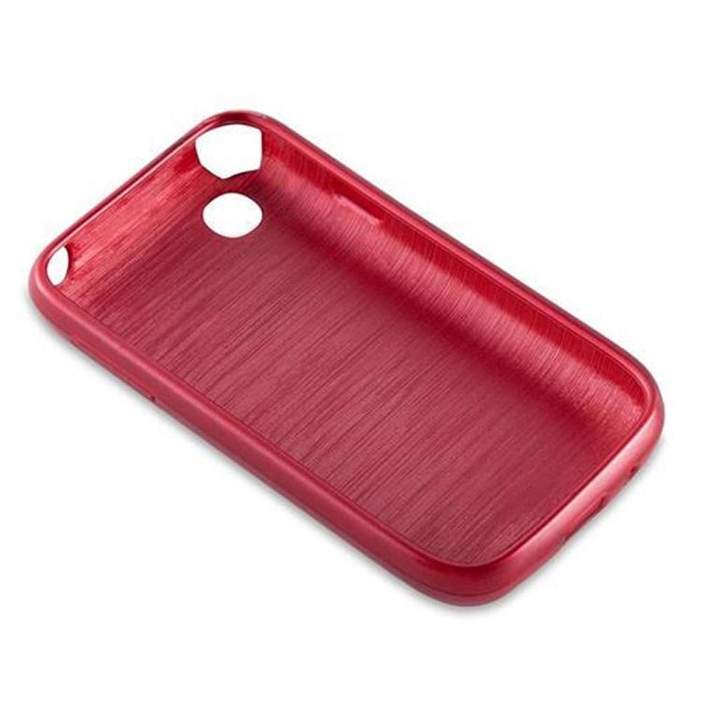 Cadorabo Hülle für LG L40 Schutz Hülle in Rot Schutzhülle TPU Silikon Etui Case Cover