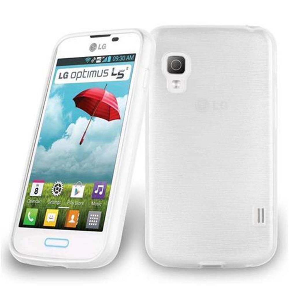 Cadorabo Hülle für LG L5 II (2. SIM) Schutz Hülle in Silber Schutzhülle TPU Silikon Etui Case Cover