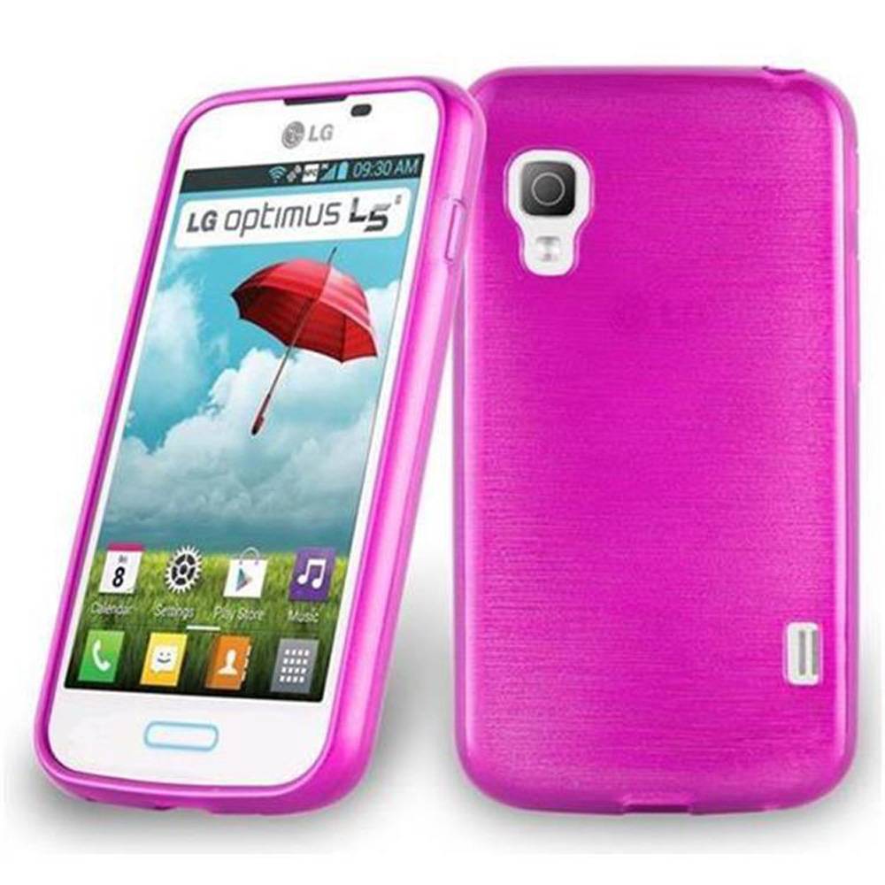 Cadorabo Hülle für LG L5 II (2. SIM) Schutz Hülle in Rosa Schutzhülle TPU Silikon Etui Case Cover