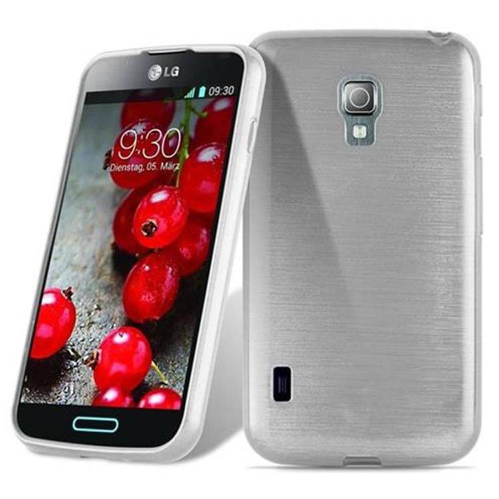Cadorabo Hülle für LG L7 II (2. SIM) Schutz Hülle in Silber Schutzhülle TPU Silikon Etui Case Cover