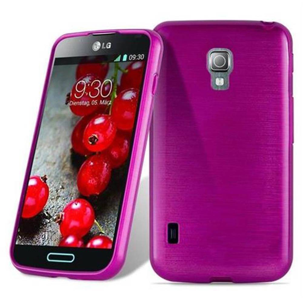 Cadorabo Hülle für LG L7 II (2. SIM) Schutz Hülle in Rosa Schutzhülle TPU Silikon Etui Case Cover