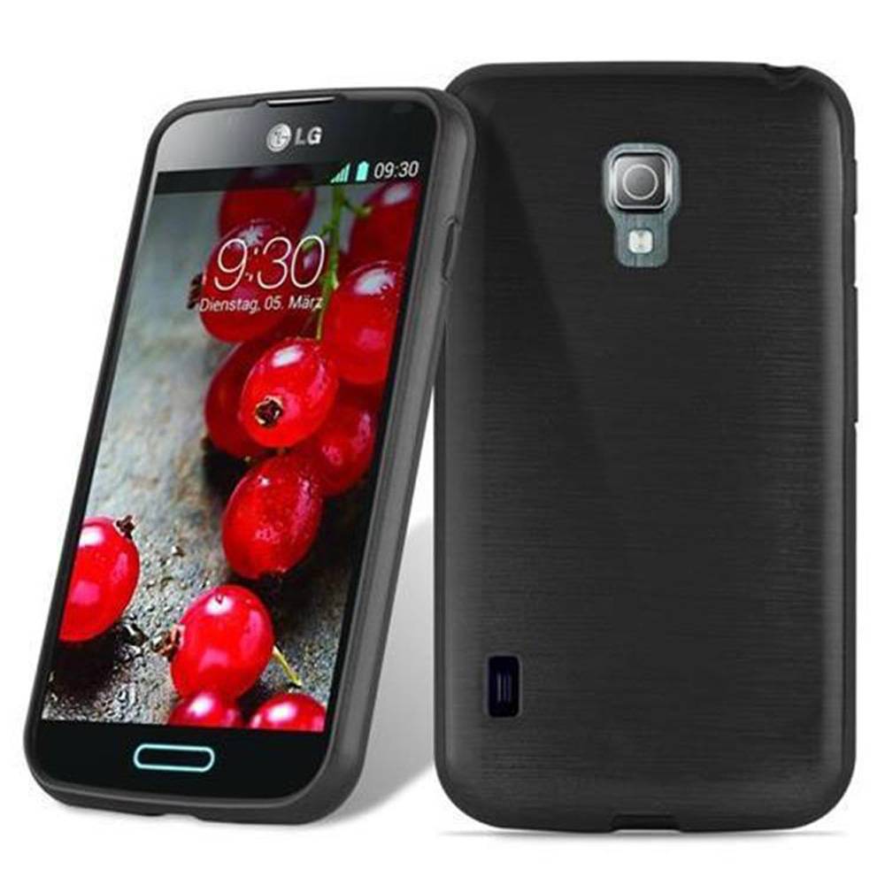 Cadorabo Hülle für LG L7 II (2. SIM) Schutz Hülle in Schwarz Schutzhülle TPU Silikon Etui Case Cover