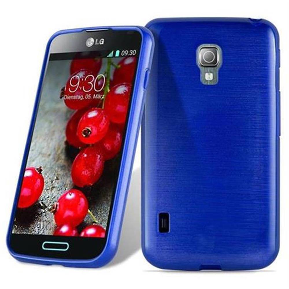 Cadorabo Hülle für LG L7 II (2. SIM) Schutz Hülle in Blau Schutzhülle TPU Silikon Etui Case Cover