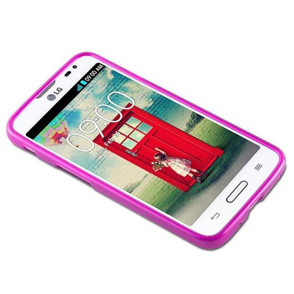 Cadorabo Hülle für LG L70 (1. SIM) Schutz Hülle in Rosa Schutzhülle TPU Silikon Etui Case Cover