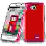 Cadorabo Hülle für LG L70 (1. SIM) Schutz Hülle in Rot Schutzhülle TPU Silikon Etui Case Cover