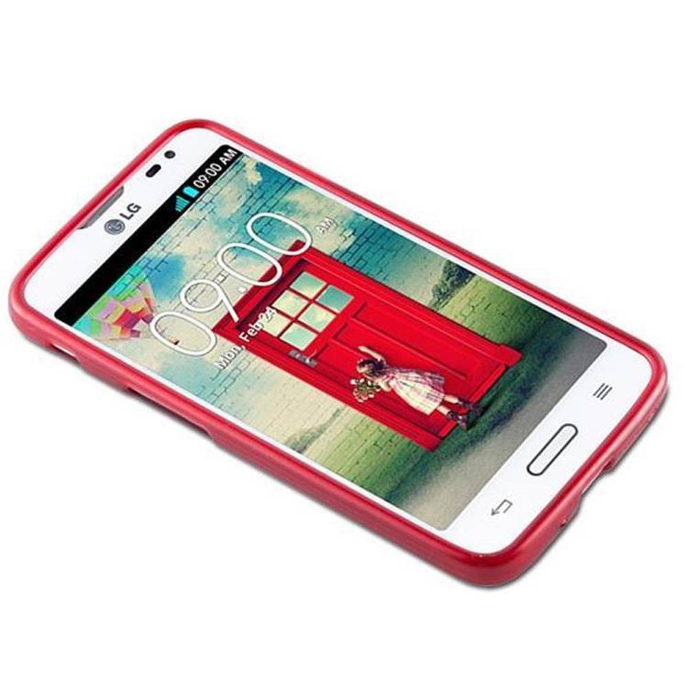 Cadorabo Hülle für LG L70 (1. SIM) Schutz Hülle in Rot Schutzhülle TPU Silikon Etui Case Cover