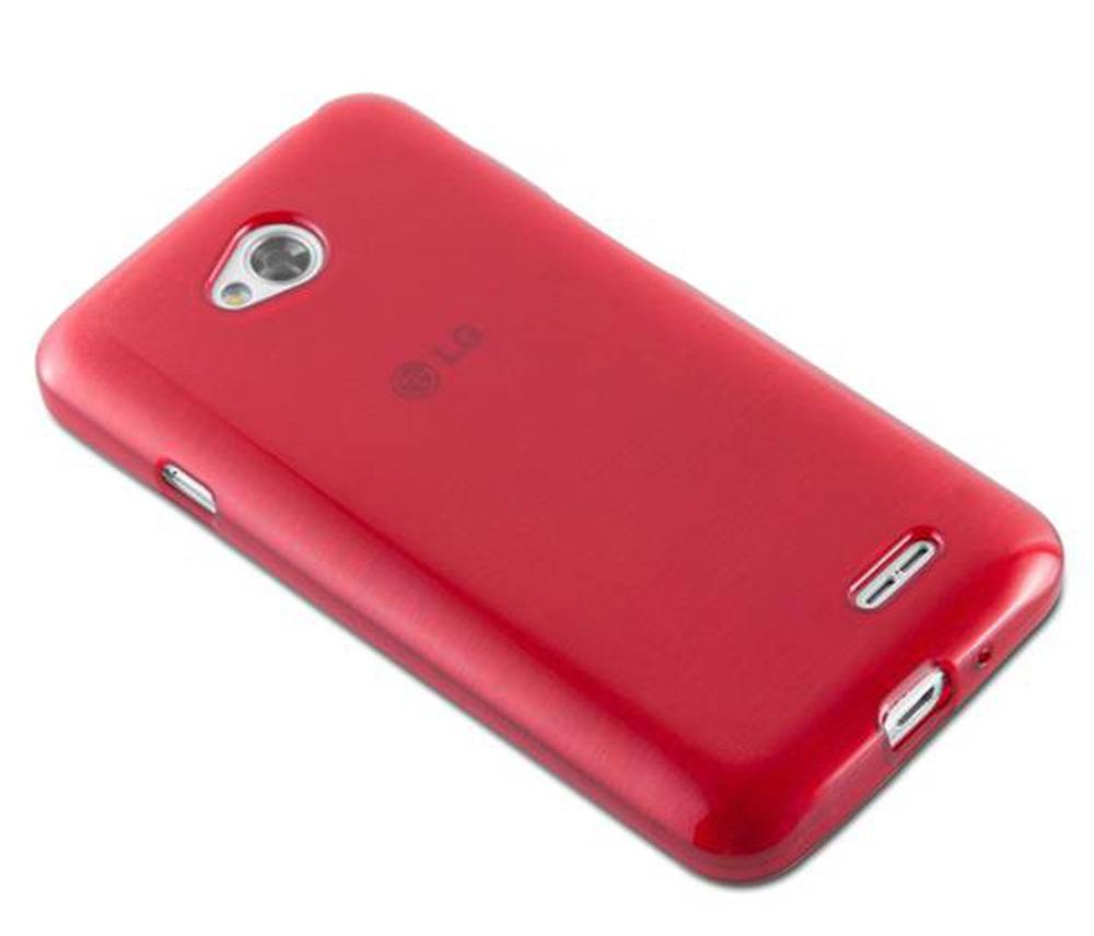 Cadorabo Hülle für LG L70 (1. SIM) Schutz Hülle in Rot Schutzhülle TPU Silikon Etui Case Cover