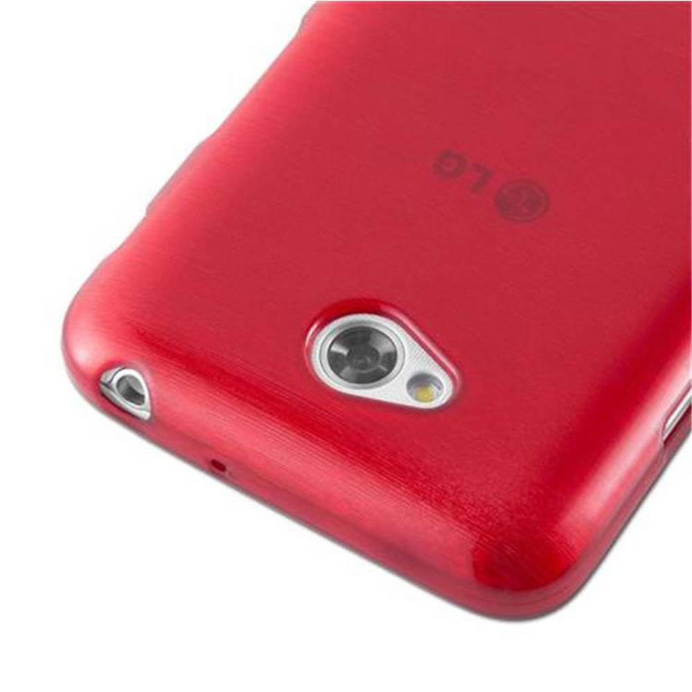 Cadorabo Hülle für LG L70 (1. SIM) Schutz Hülle in Rot Schutzhülle TPU Silikon Etui Case Cover